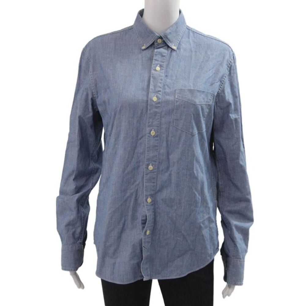 Bonobos Mens Button-Down Shirt Blue Cotton Collared Long Sleeve Size S